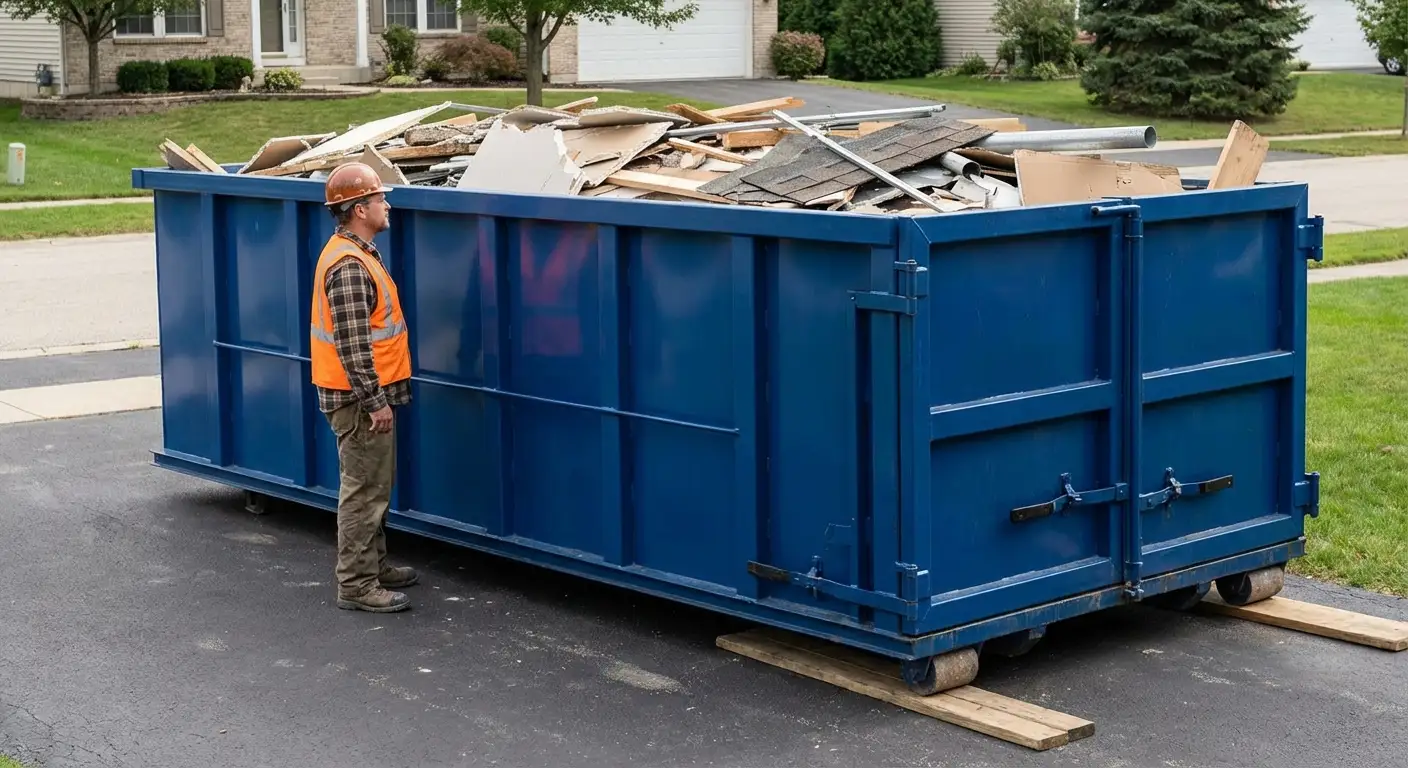 Dumpster loaded correctly to avoid overage fees in Chandler, AZ